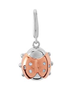 Youth Ladybug Charm With Diamonds And Packaging 14K Rose/White Gold 11.00X11.00 Mm Youth Ladybug Charm With Diamonds And Packaging