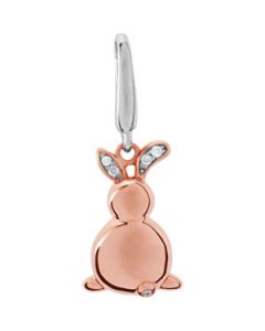 Youth Rabbit Charm With Diamonds And Packaging 14K Rose/White Gold 14.00X09.00 Mm Youth Rabbit Charm W/Diamonds And Packaging