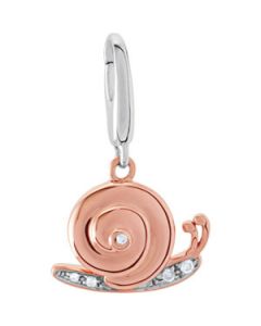 Youth Snail Charm With Diamonds And Packaging 14K Rose/White Gold 14.00X09.00 Mm Youth Snail Charm With Diamonds And Packaging