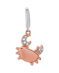 Youth Crab Charm With Diamonds And Packaging 14K Rose/White Gold 12.00X11.00 Mm Youth Crab Charm W/Diamonds & Packaging