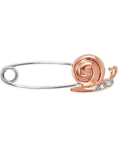 Youth Snail Brooch With Diamonds And Packaging 14K Rose/White Gold 29.00X09.00 Mm Youth Snail Brooch W/Diamonds & Packaging