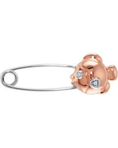 Youth Fish Brooch With Diamonds And Packaging 14K Rose/White Gold 29.00X10.00 Mm Youth Fish Brooch W/Diamonds & Packaging