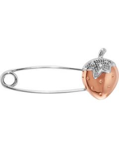 Youth Strawberry Brooch With Diamonds And Packaging 14K Rose/White Gold 29.00X13.00 Mm Youth Strawberry Brooch With Diamonds And Packaging