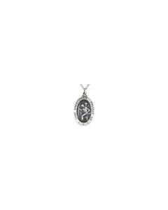 Sterling Silver 25x18mm Oval St. Christopher Medal