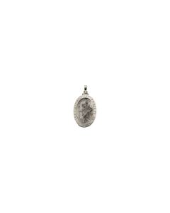 14kt White 25x18mm Oval St. Christopher Medal