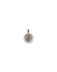 14kt White 14.75mm St. Christopher Medal