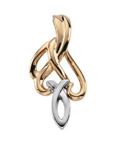 Fish Pendant W/Hidden Bail 14K White Gold 24.00X11.50 Mm