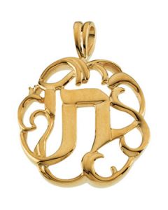 Chai Pendant 14K White Gold 27.00X22.00 Mm