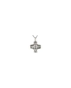 Sterling Silver 25x24mm Four-Way Cross Medal 24
