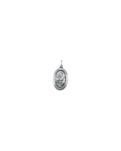 Sterling Silver 23.5x16.25mm St. Joseph Oval Medal