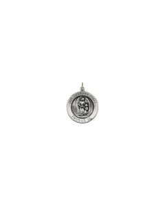 Sterling Silver 18mm Guardian Angel Medal