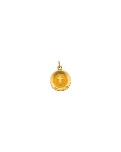 14kt Yellow 12mm Confirmation Medal with Cross