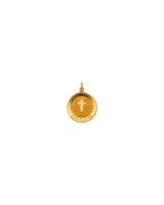 14kt Yellow 18mm Confirmation Medal with Cross