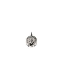 Sterling Silver 15mm Round St.Theresa 18