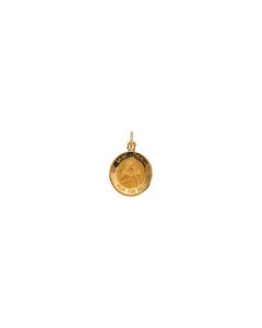 14kt Yellow 12mm Round St.Theresa Medal
