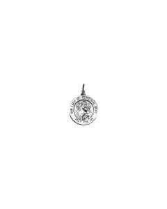 Sterling Silver 14.75mm Round Our Lady of Perpetual Help 18
