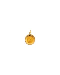14kt Yellow 12mm Round Our Lady of Perpetual Help Medal
