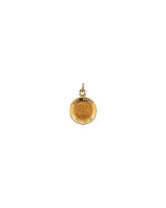 14kt Yellow 12mm St.Michael Medal