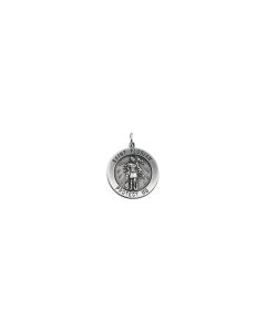 Sterling Silver 25.25mm Round St. Florian Medal