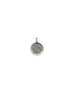 14kt White 18mm Round Scapular Medal