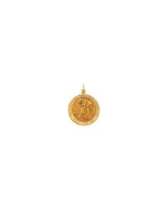 14kt Yellow 22mm Round Scapular Medal