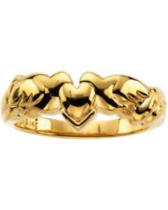 Heart W/Holy Spirit Ring 14K White Gold Ring