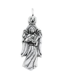 Angel W/Harp Pendant 14K Yellow Gold 16.00X06.00 Mm