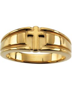 Cross Duo Band 14K White Gold Gents