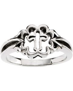 Cross Ring 14K White Gold Size 08.00