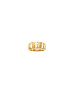 Two Tone Cross Ring