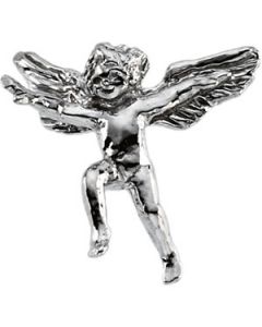 Angel Lapel Pin 14K White Gold 15.00X17.00 Mm