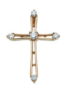Cross Pendant W/Diamond 14K Yellow Gold 26.00X22.00 Mm