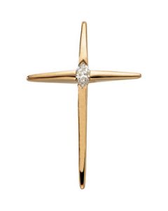 Cross Pendant W/Diamond 14K Yellow Gold 28.00X19.00 Mm