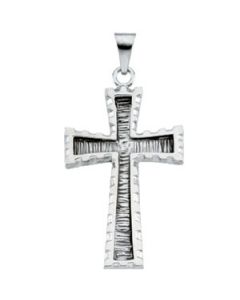 Cross Pendant 14K White Gold 30.00X20.00 Mm