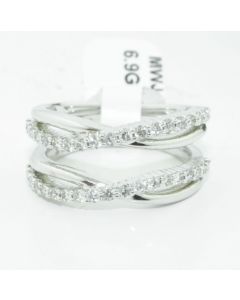 14K White Gold Ring Guard Jacket Engagement ring Enhancer 0.58ct Diamond
