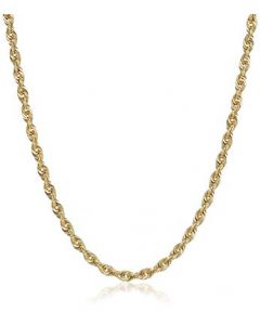 10K Gold Rope Chain 4mm Solid Rope Chain With Lobster Clasp