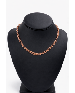 10K Rose Gold Infinity Link Diamond Necklace 9.20CTW Natural Diamonds VS2-SI1