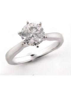Diamond Ring 14K White Gold 1.5CT Round Solitaire Natural Diamond