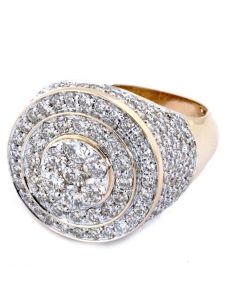 DIAMOND RING FOR MEN 4CT PINKY FASHION RING SOLID 14K GOLD ROUND 20MM XL 