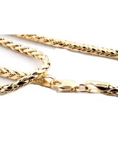 10K GOLD WHEAT CHAIN PALM CHAIN NECKLACE WOMENS MENS 2.5MM 18,20,22,24,26,28,30
