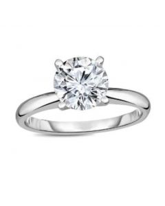 Midwest Jewellery Diamond Engagement Ring 1CT Round Solitaire VVS2 / I Tripple Excellent IGI Certified LAB Grown Diamond 14K White Gold