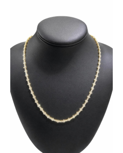 10K Yellow Gold Lab Diamond Cluster Tennis Necklace 12.00 CTW Lab VS-VVS E-F