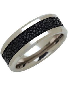 Beveled Black Stingray Band N\A  12