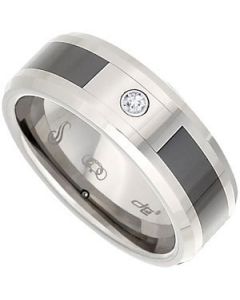 CERAMIC INLAY BEVELED BAND N\A  11.5 ONE PIECE