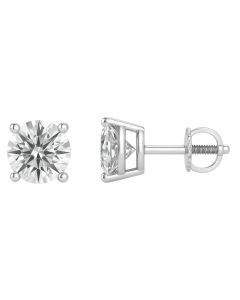 14K White Gold • 4.18ct Lab-Grown Diamond Stud Earrings • VVS2 • IGI Certified
