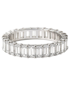 14K White Gold 2.50 CT Lab-Grown Baguette Diamond Eternity Band