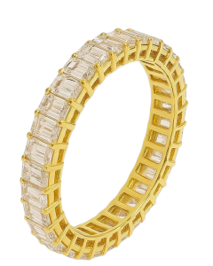 14K yellow Gold 2.50 CT Lab-Grown Baguette Diamond Eternity Band