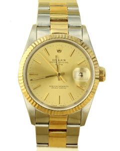 Rolex Oyster Perpetual 35mm Two Tone w Fluted Bezal 