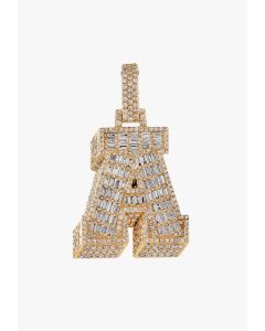 Diamond Initial Pendants 10k Solid Gold VS Natural Diamonds 3D Style 1.2 - 2.0 ctw 