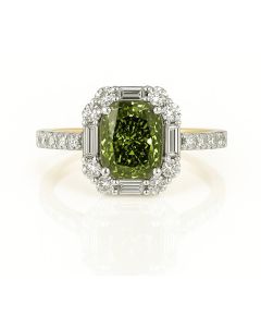 14KT IGI Certified White Gold 2.75 CTW Lab-Grown Cushion Brilliant style 0.74 Accent Stones